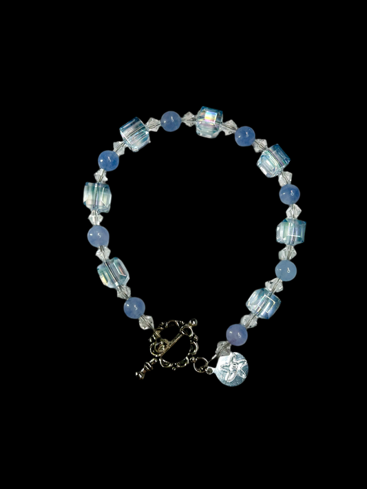 Blue square Bead Bracelet