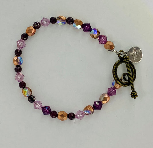 Gold and Purple Bracelet