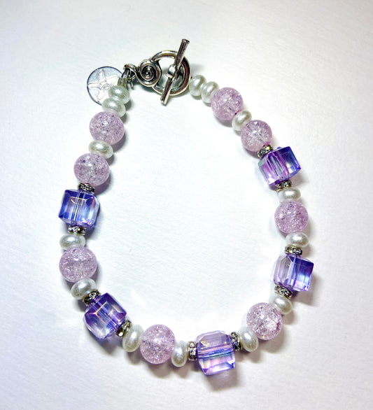 Light Purple Square Bead Bracelet