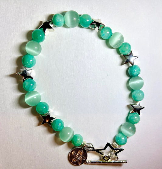 Turquoise and Silver Star Bracelet