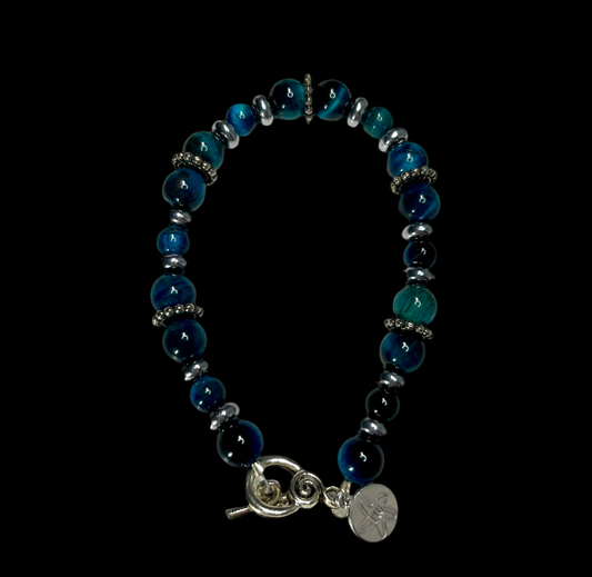 Blue and Silver Bracelet