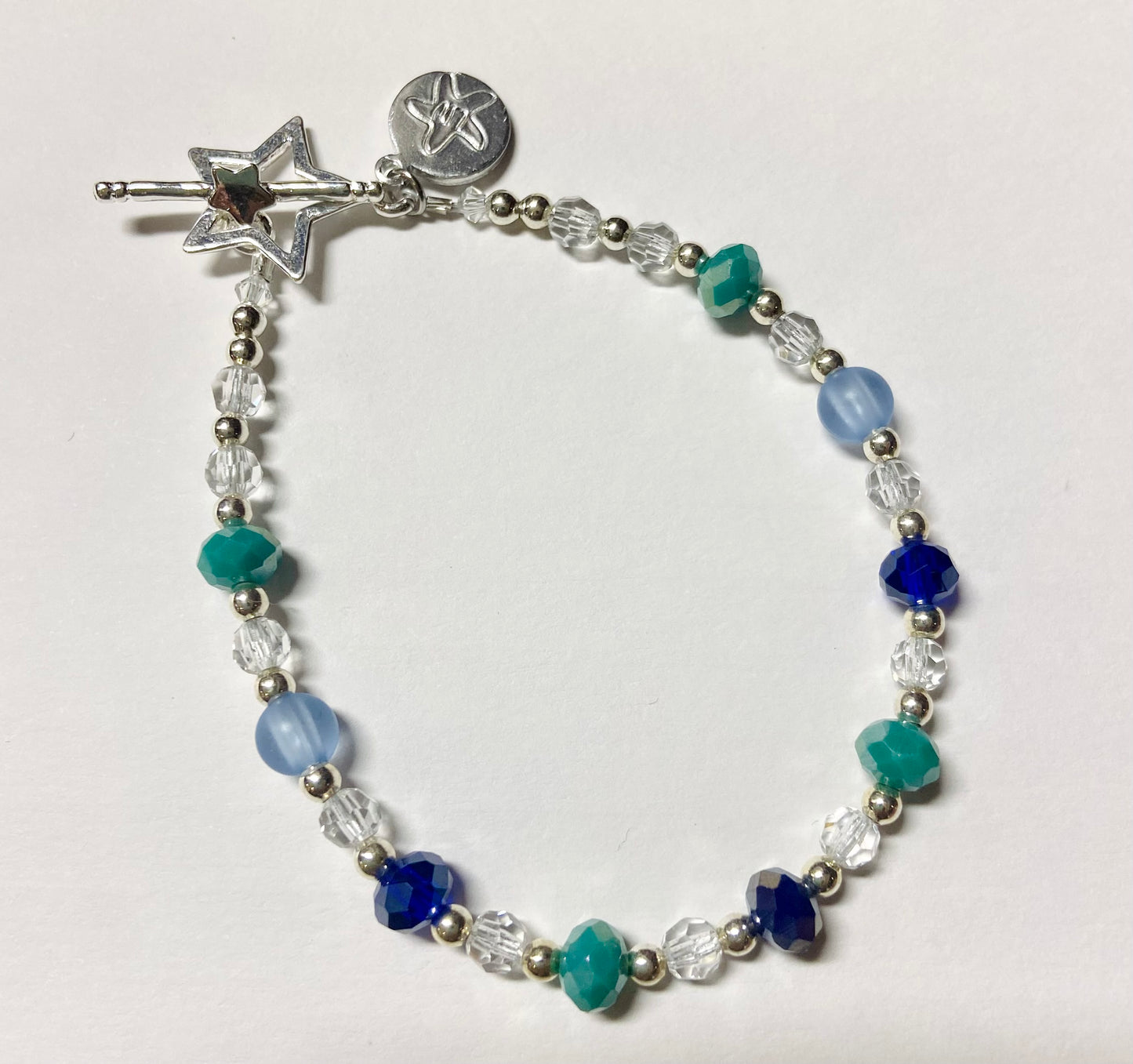 Blue, Green, and Clear Bracelet