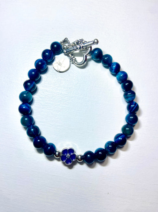 Blue Flower Beaded Bracelets