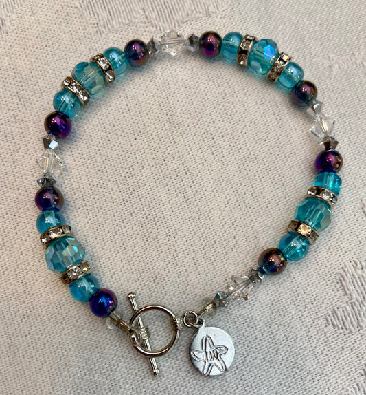 Blue and Clear Bracelet