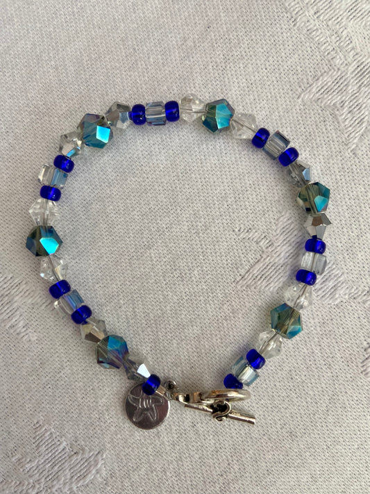 Blue and Clear Bracelet